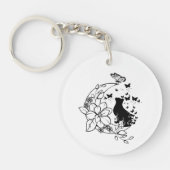 Mystical Cat and Moon Sleutelhanger (Voorkant)