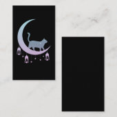 Mystical Cat Crescent Moon Horoscope Gothic Visitekaartje (Voorkant / Achterkant)
