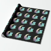 Mystical Cat Crescent Moon Pastel Gothic Wicca Cadeaupapier (Uitgerold)