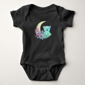 Mystical Cat Crescent Moon Pastel Gothic Wicca Romper (Voorkant)