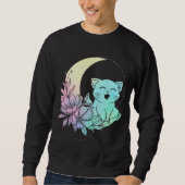 Mystical Cat Crescent Moon Pastel Gothic Wicca Trui (Voorkant)