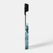 Mystical Cat Overlook: Enchanted Cityscape iPhone Hoesje (Linkerkant)