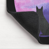 Mystical Cat Under Moon – Dreamy Purple Night Wate Muismat (Hoek)