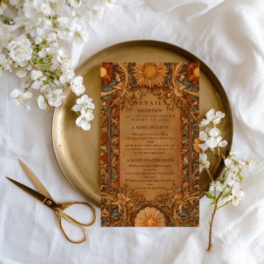 Mystical Celestial Baroque Wedding Informatiekaartje