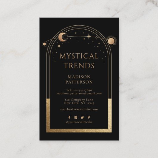 Mystical Celestial Black Gold Sun-boon Visitekaartje (Voorkant)