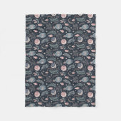  Mystical Celestial Botanical Pattern Fleece Deken (Voorkant)