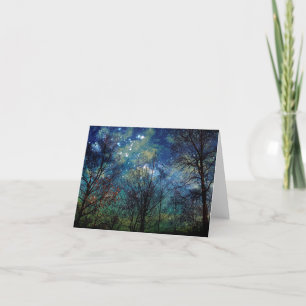 Mystical Celestial Forest Stars Natuur Note Card Kaart