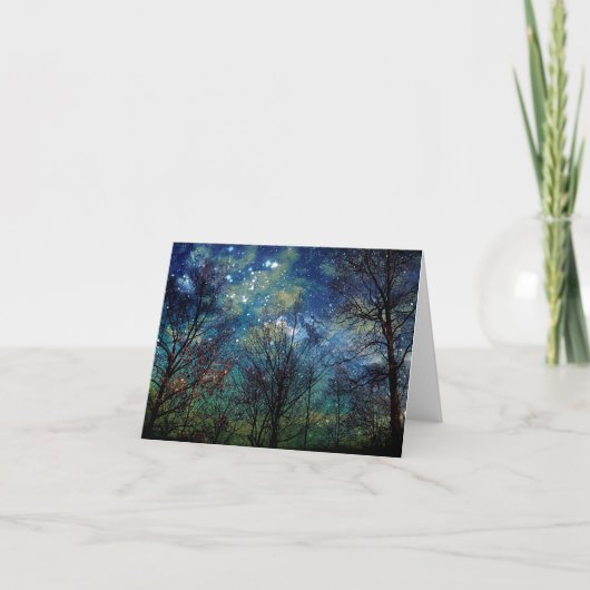 Mystical Celestial Forest Stars Natuur Note Card Kaart (Voorkant)