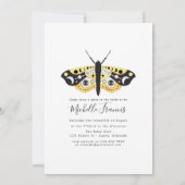 Mystical Celestial Gold Moths Invitation Kaart (Achterkant)
