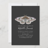 Mystical Celestial Gold Moths Invitation Kaart (Achterkant)