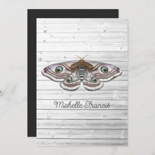 Mystical Celestial Gold Moths Invitation Kaart (Voorkant / Achterkant)