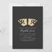 Mystical Celestial Gold Moths Invitation Kaart (Achterkant)