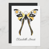 Mystical Celestial Gold Moths Invitation Kaart (Voorkant / Achterkant)