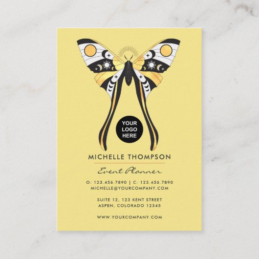 Mystical Celestial Gold Moths Visitekaartje (Achterkant)