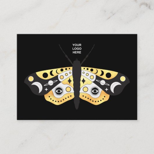 Mystical Celestial Gold Moths Visitekaartje (Voorkant)