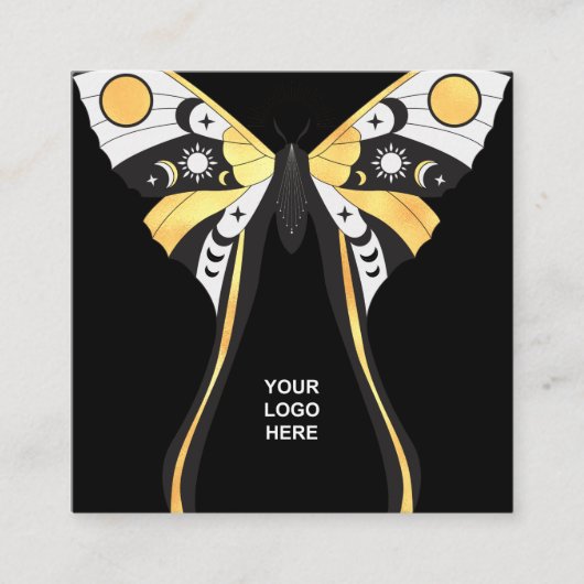 Mystical Celestial Gold Moths Visitekaartje (Voorkant)