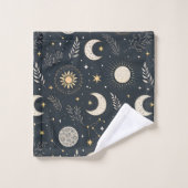 Mystical Celestial Moon Pattern Bad Handdoek (Wasdoekje)