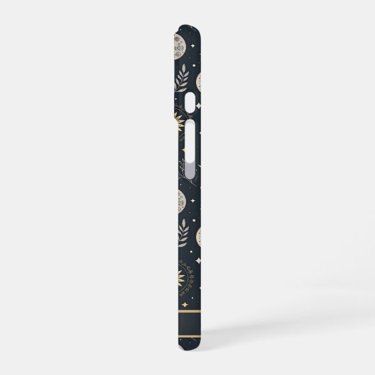 Mystical Celestial Moon Pattern Custom Name iPhone 16 Hoesje (Linkerkant)