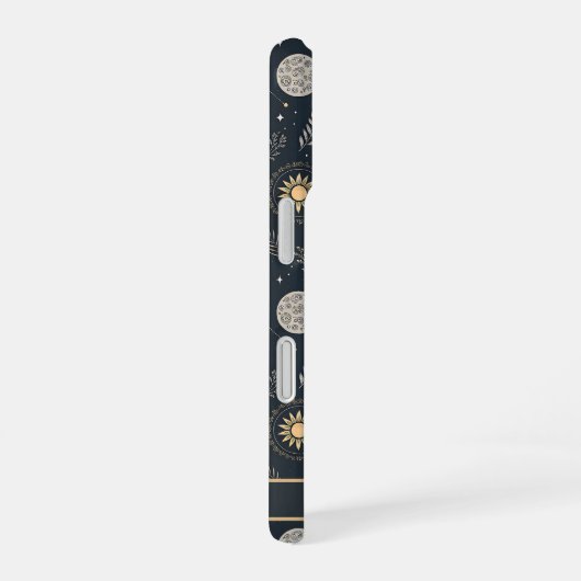 Mystical Celestial Moon Pattern Custom Name iPhone 16 Hoesje (Rechterkant)