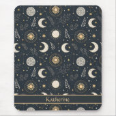Mystical Celestial Moon Pattern Custom Name Muismat (Voorkant)