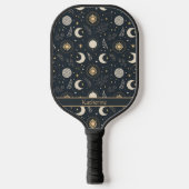 Mystical Celestial Moon Pattern Custom Name Pickleball Paddle (Voorkant)