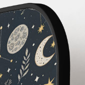 Mystical Celestial Moon Pattern Custom Name Pickleball Paddle (Links Detail)