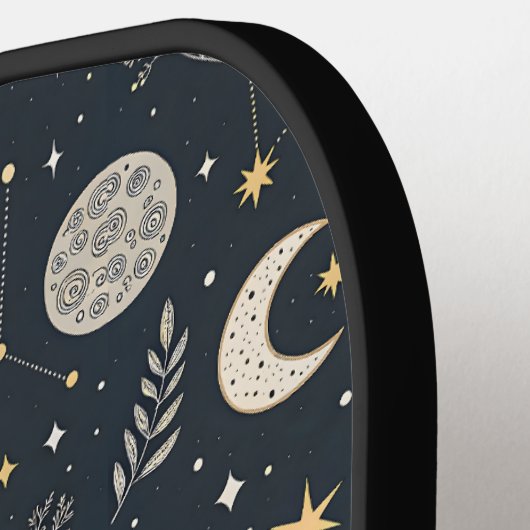 Mystical Celestial Moon Pattern Custom Name Pickleball Paddle (Links Detail)