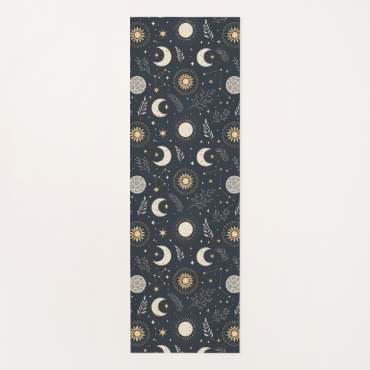 Mystical Celestial Moon Pattern Custom Name Yogamat (Voorkant)
