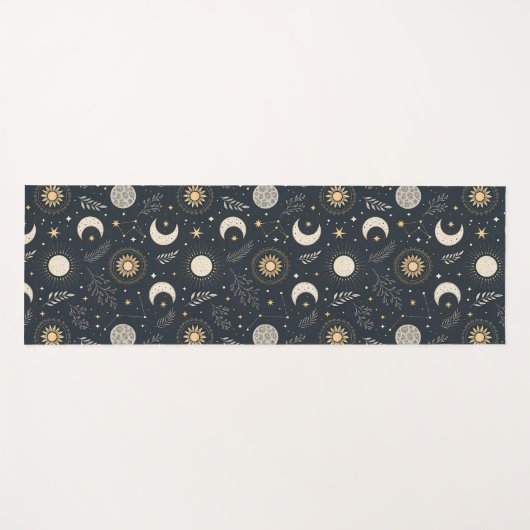 Mystical Celestial Moon Pattern Custom Name Yogamat (Voorkant (horizontaal))