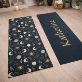 Mystical Celestial Moon Pattern Custom Name Yogamat