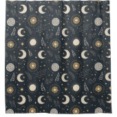 Mystical Celestial Moon Pattern Douchegordijn (Voorkant)