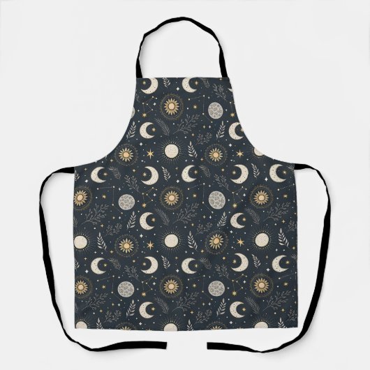 Mystical Celestial Moon Pattern Schort (Voorkant)