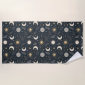 Mystical Celestial Moon Pattern Strandlaken (Voorkant)