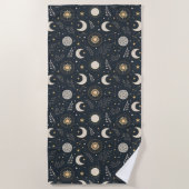 Mystical Celestial Moon Pattern Strandlaken (Voorkant)