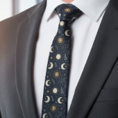 Mystical Celestial Moon Pattern Stropdas