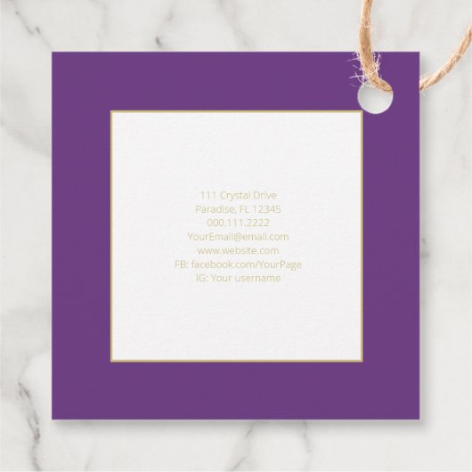 Mystical Celestial Moon Phase Amethyst Spiritueel Bedankjes Labels (Achterkant)