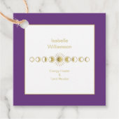 Mystical Celestial Moon Phase Amethyst Spiritueel Bedankjes Labels (Voorkant)