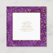 Mystical Celestial Moon Phase Amethyst Spiritueel Vierkante Visitekaartje (Achterkant)