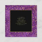 Mystical Celestial Moon Phase Amethyst Spiritueel Vierkante Visitekaartje (Achterkant)