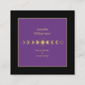 Mystical Celestial Moon Stars Amethyst Spiritueel Vierkante Visitekaartje (Voorkant)