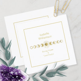 Mystical Celestial Moon Stars Amethyst Spiritueel Vierkante Visitekaartje