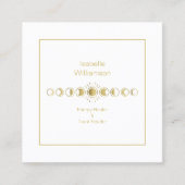 Mystical Celestial Moon Stars Amethyst Spiritueel Vierkante Visitekaartje (Voorkant)