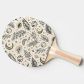Mystical Celestial Moon Stars Pattern Custom Name Tafeltennisbatje (Zijkant)