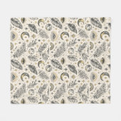 Mystical Celestial Moon Stars Pattern Fleece Deken (Voorkant (Horizontaal))