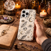 Mystical Celestial Moon Stars Pattern iPhone Hoesje