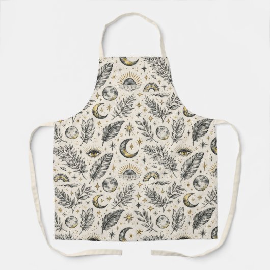 Mystical Celestial Moon Stars Pattern Schort (Voorkant)