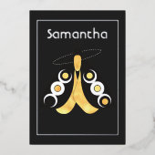 Mystical Celestial Silver and Gold Moth Folie Uitnodiging (Voorkant)