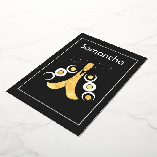 Mystical Celestial Silver and Gold Moth Folie Uitnodiging (Gedraaid)