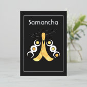 Mystical Celestial Silver and Gold Moth Folie Uitnodiging (Staand Voorkant)