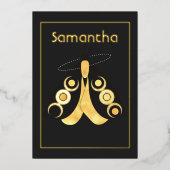 Mystical Celestial Silver and Gold Moths Folie Uitnodiging (Voorkant)